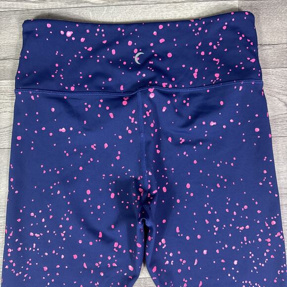 ZYIA Active Paint Splatter 7/8 Leggings Pants Navy Blue Pink sz 6-8 - Picture 6 of 7